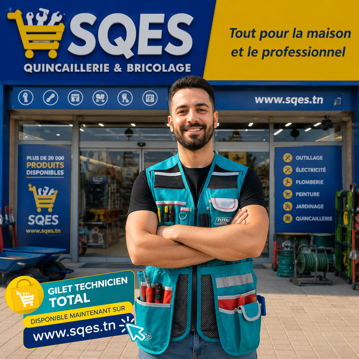Gilet Porte-Outils TOTAL TTVT16025 – 17 Poches Maille Aérée 3 kg