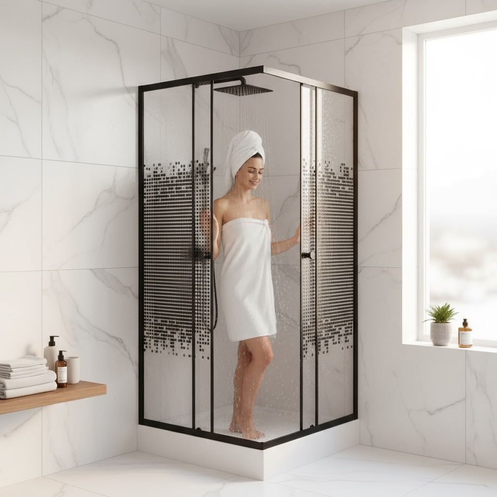 Cabine de douche carré 90/90/190 Noir
