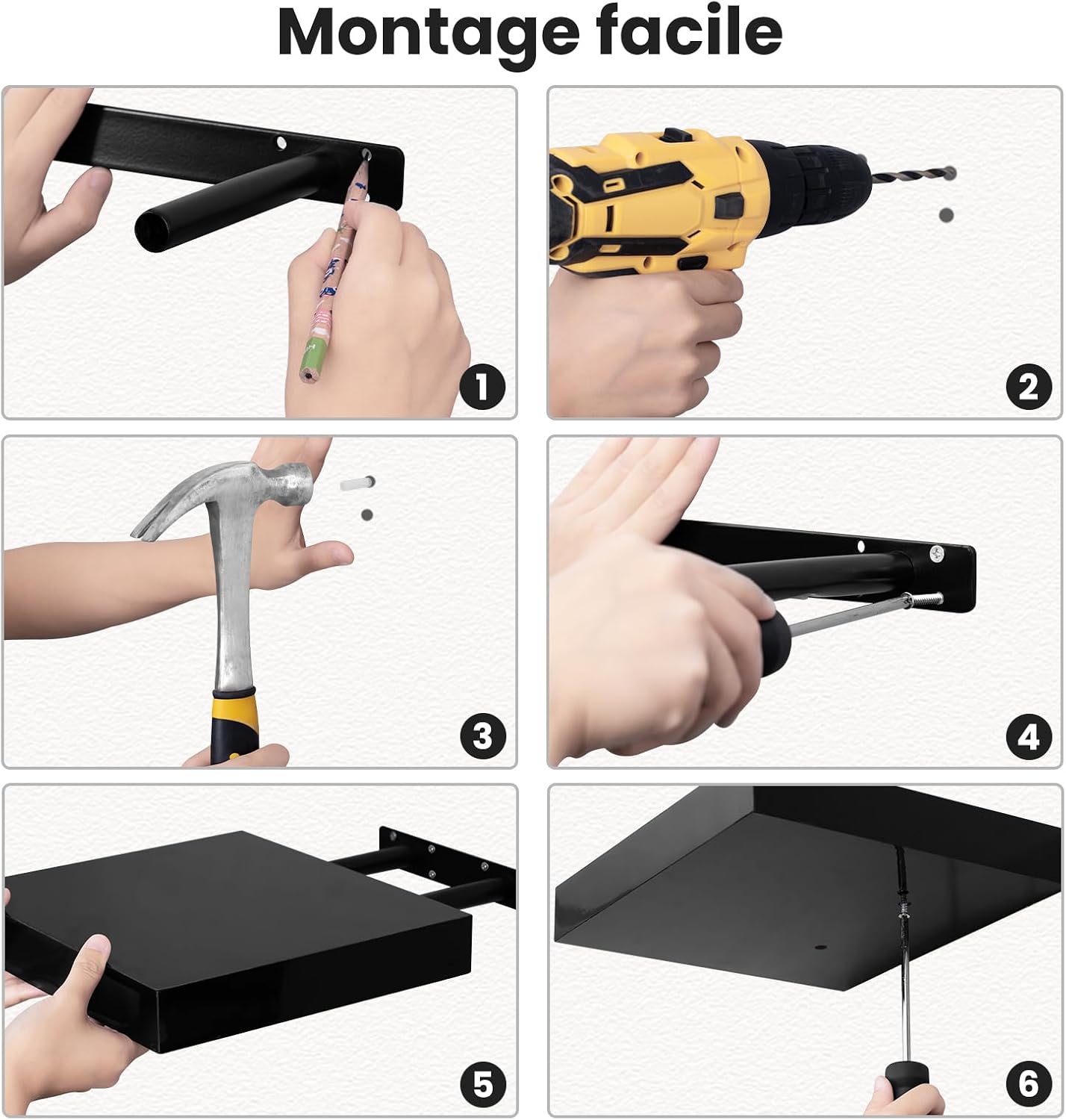 étagère murale flottante wengé support caché inclinaison 5 degrés anti-affaissement – sqes menzah 8 bricolage meilleur prix en tunisie