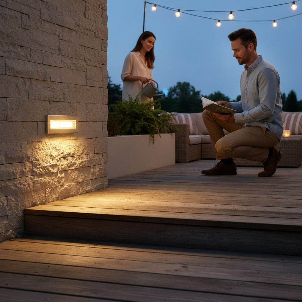 Lampe Escalier LED Encastrée Inox Blanc Chaud
