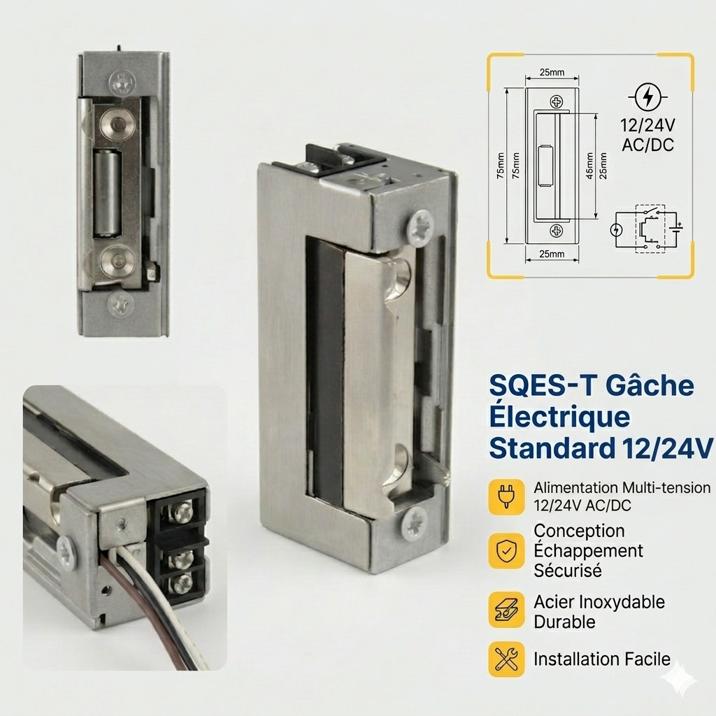 Gâche électrique Inox 12/24V RF1720 – JIS