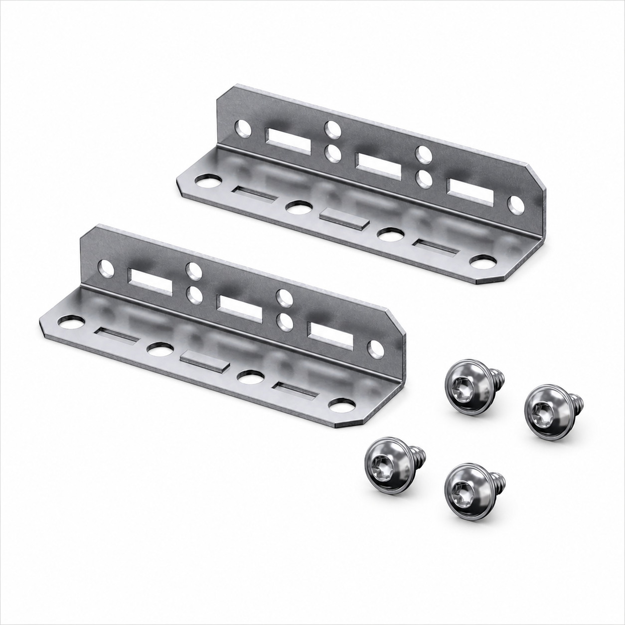 Kit 4 pièces garniture lit renforcé AYTUG R275 pour assemblage, fixation et renfort de cadre de lit. Solution solide pour meuble.