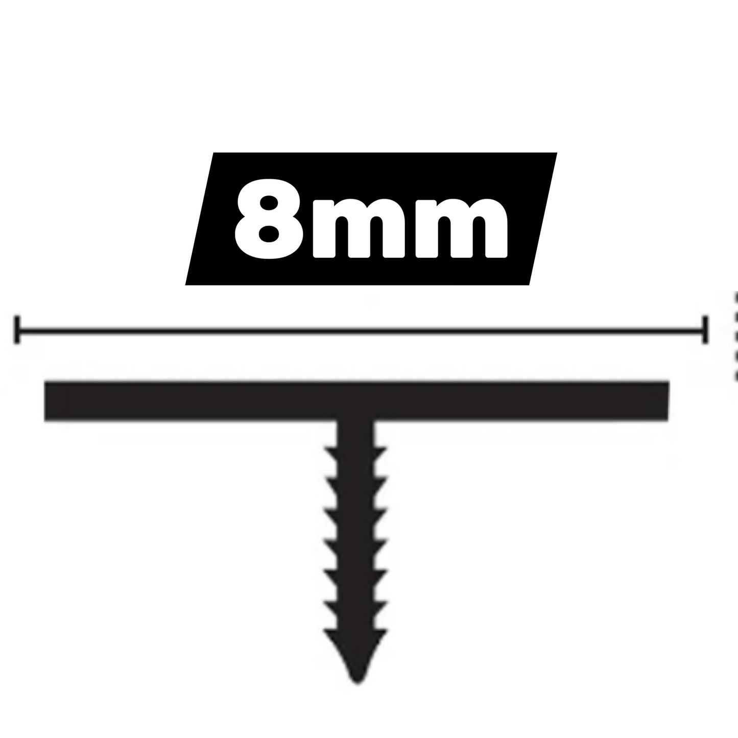 Profilé en T Aluminium Noir 8mm 3m