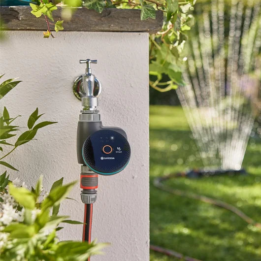 GARDENA smart Water Control, 36 cycles/jour, app smart + Bluetooth, 1 sortie, pression 0.5-12 bar, piles AA. Livraison rapide Tunisie — SQES.