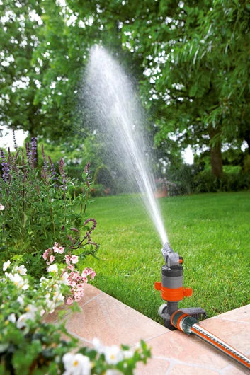 Arroseur rotatif GARDENA Comfort Turbo-Drive, secteur 20°-360°, portée 5-12m, surface 75-450m², garantie 5 ans. Livraison Tunisie — SQES.