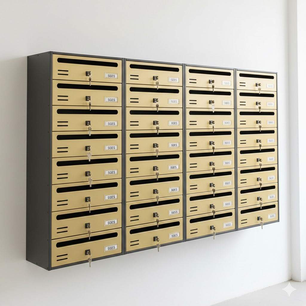 Boite Postale Collectivités Bloc 4 Portes 48x36 Bronze