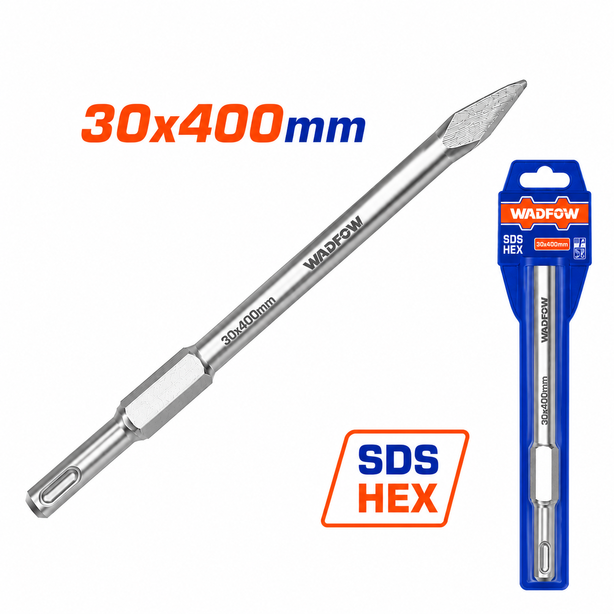 Burin SDS-Hex 30×400 mm WADFOW WDB1D90 — Piqueur Burineur Démolition Béton Maçonnerie | SQES Tunisie