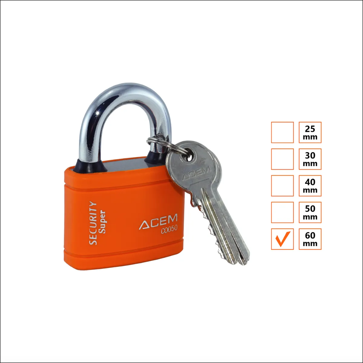 ACEM Cadenas couvert par plastique 60mm - SQES
