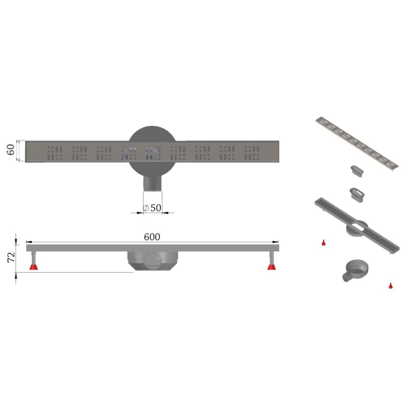 Caniveau de Douche SLIM PRESTIGE EJIM – Inox | 40, 60 ou 70 cm