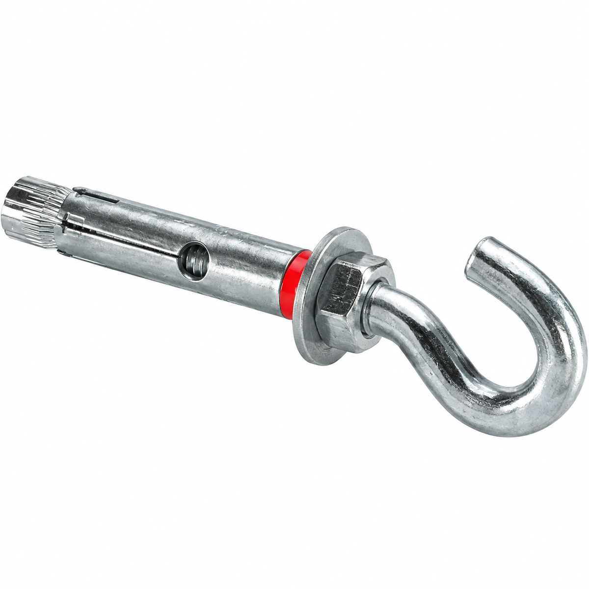 Cheville métallique avec crochet MARTIGRAP disponible en M6×45 et M8×60 pour fixation et suspension sur supports compatibles.