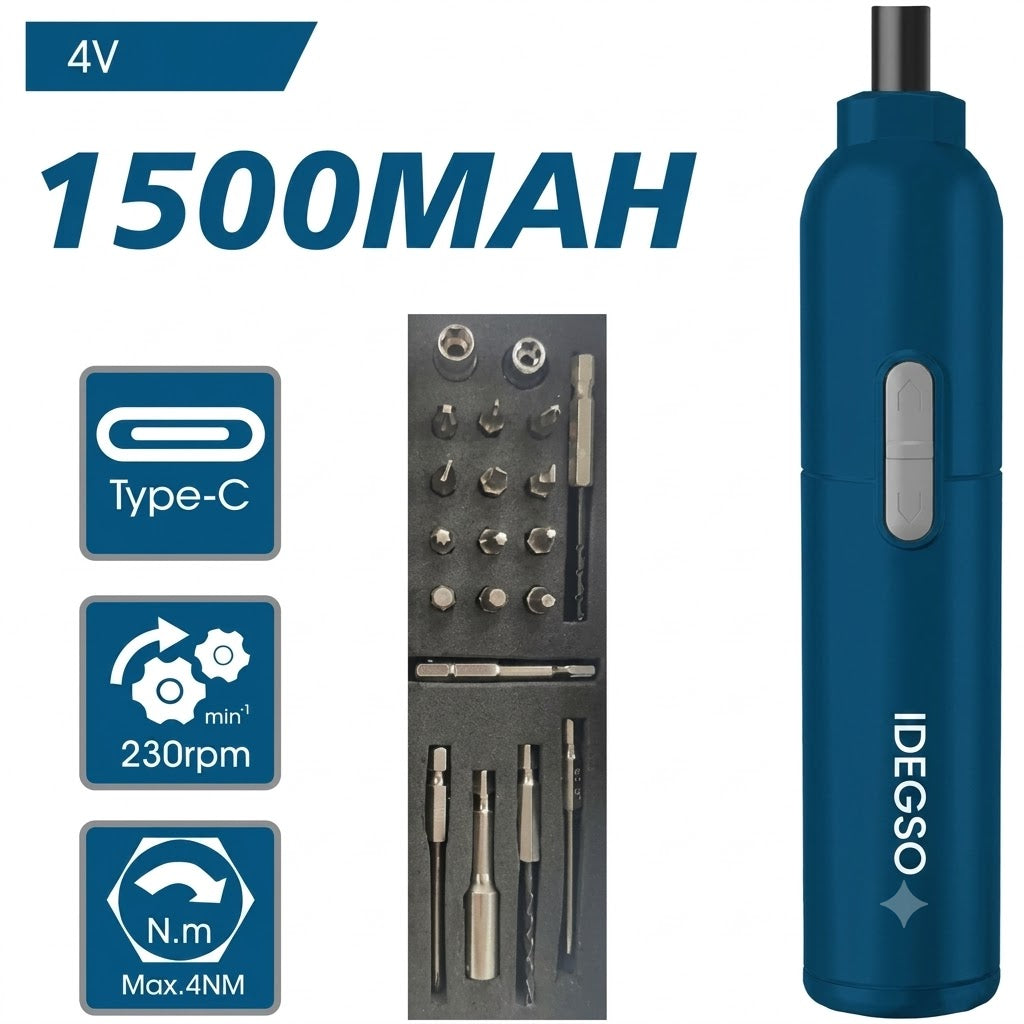 Coffret tournevis sans fil 4 V 20 pièces ADEGSO AD-40316 | SQES Tunisie