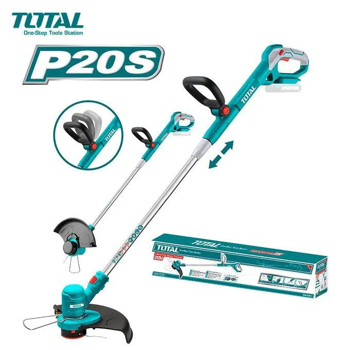 Coupe-bordures sans fil TOTAL TGTLI20301 20V Li-Ion largeur 30cm tête pivotante 180° manche télescopique – SQES Tunisie