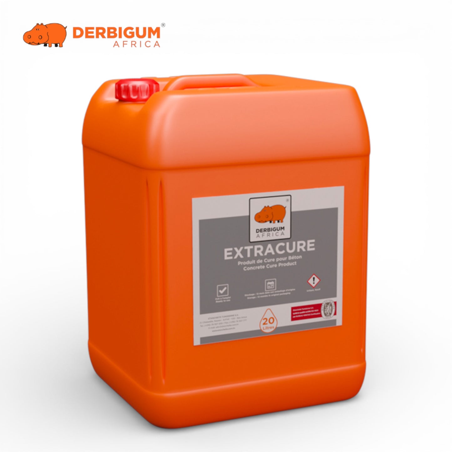 Produit de cure béton DERBIGUM Extracure bidon 20L, protection mortier et béton frais, construction
