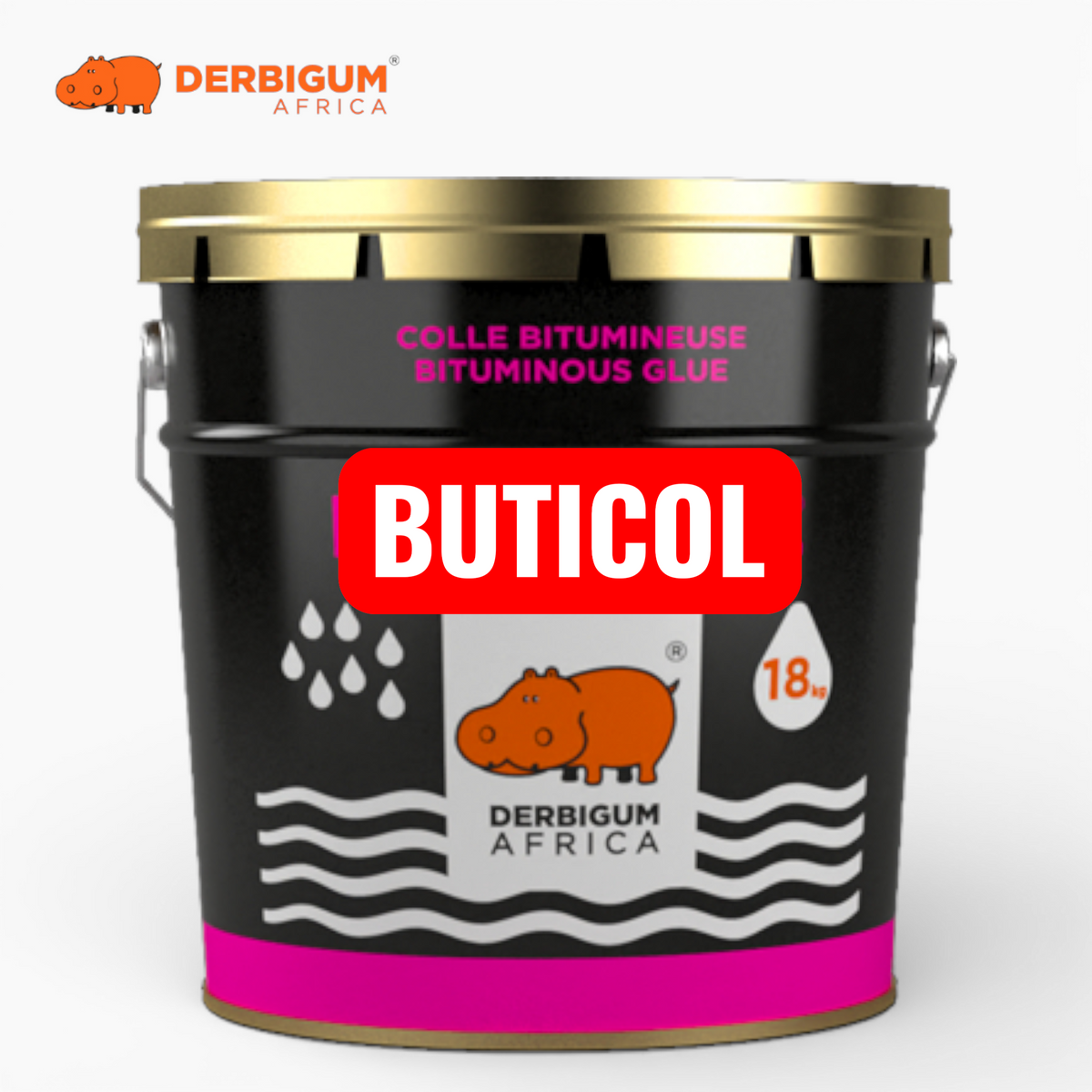 Colle Bitumineuse BUTICOL Seau 18KG DERBIGUM