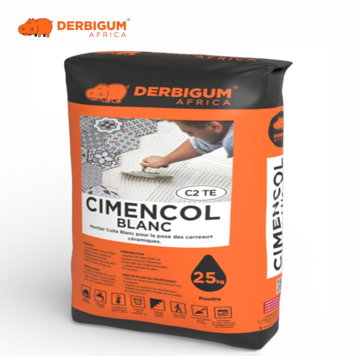 Colle CIMENCOL BLANC Sac 25KG DERBIGUM