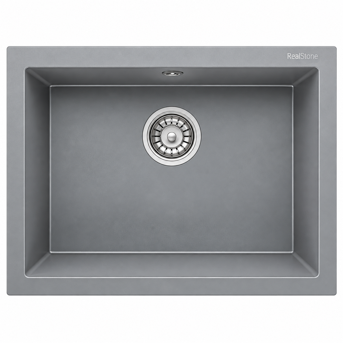 Évier granit RealStone GORDION 60 K012 Gris, réf. K1266010115, 1 cuve, 600 × 475 mm, pour meuble de 600 mm minimum | SQES Tunisie