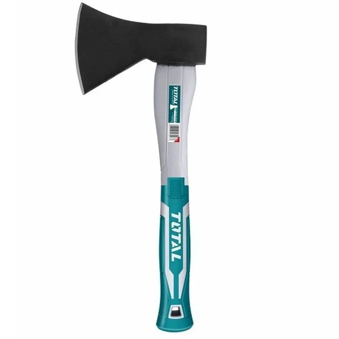 Hache professionnelle TOTAL 600GR emmanchée – acier trempé, manche ergonomique, poids total 800g, abattage élagage fendage jardin