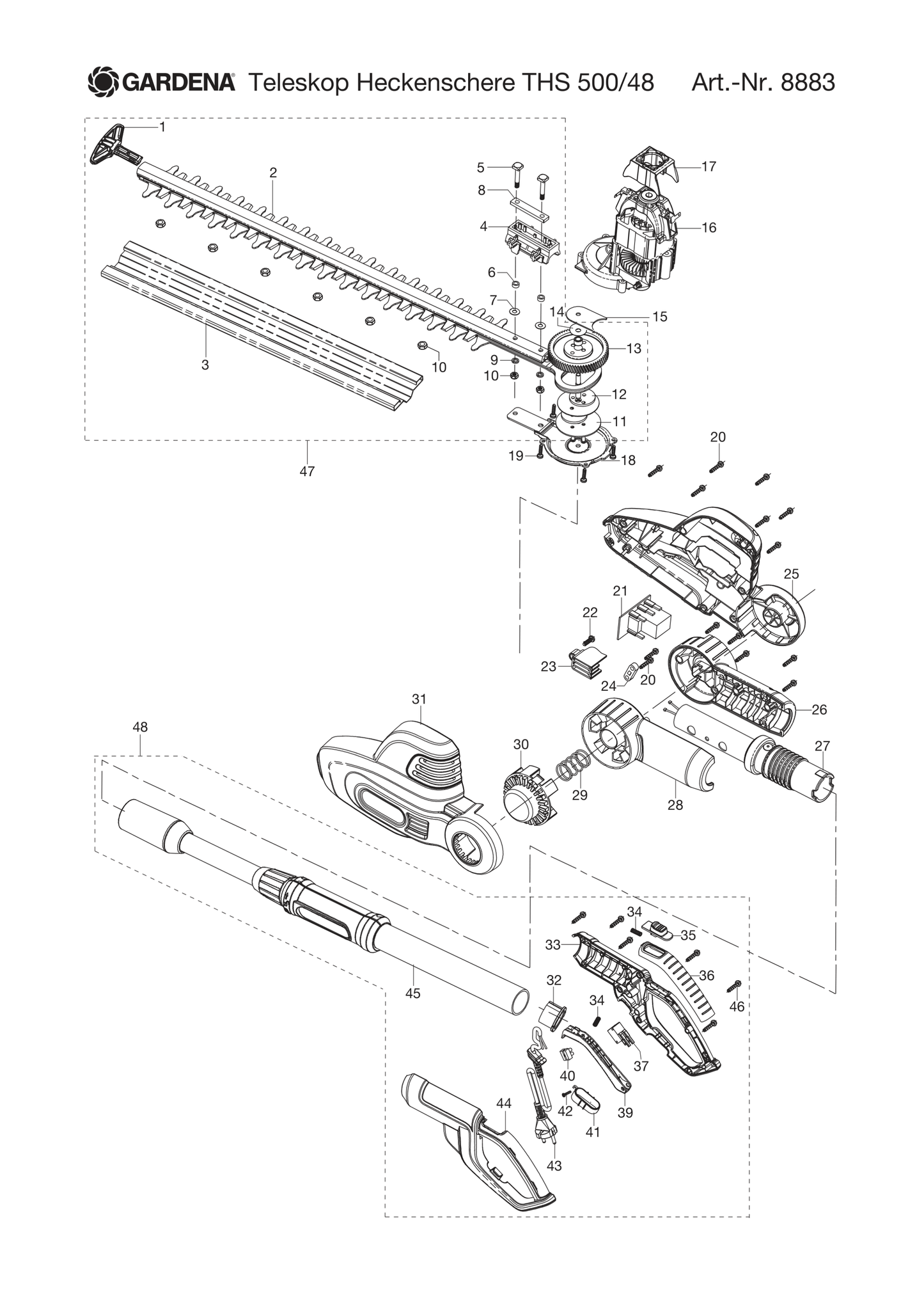 Moteur de Rechange GARDENA pour Taille-Haie (8883-20) — Réf. 08883-00.614.00