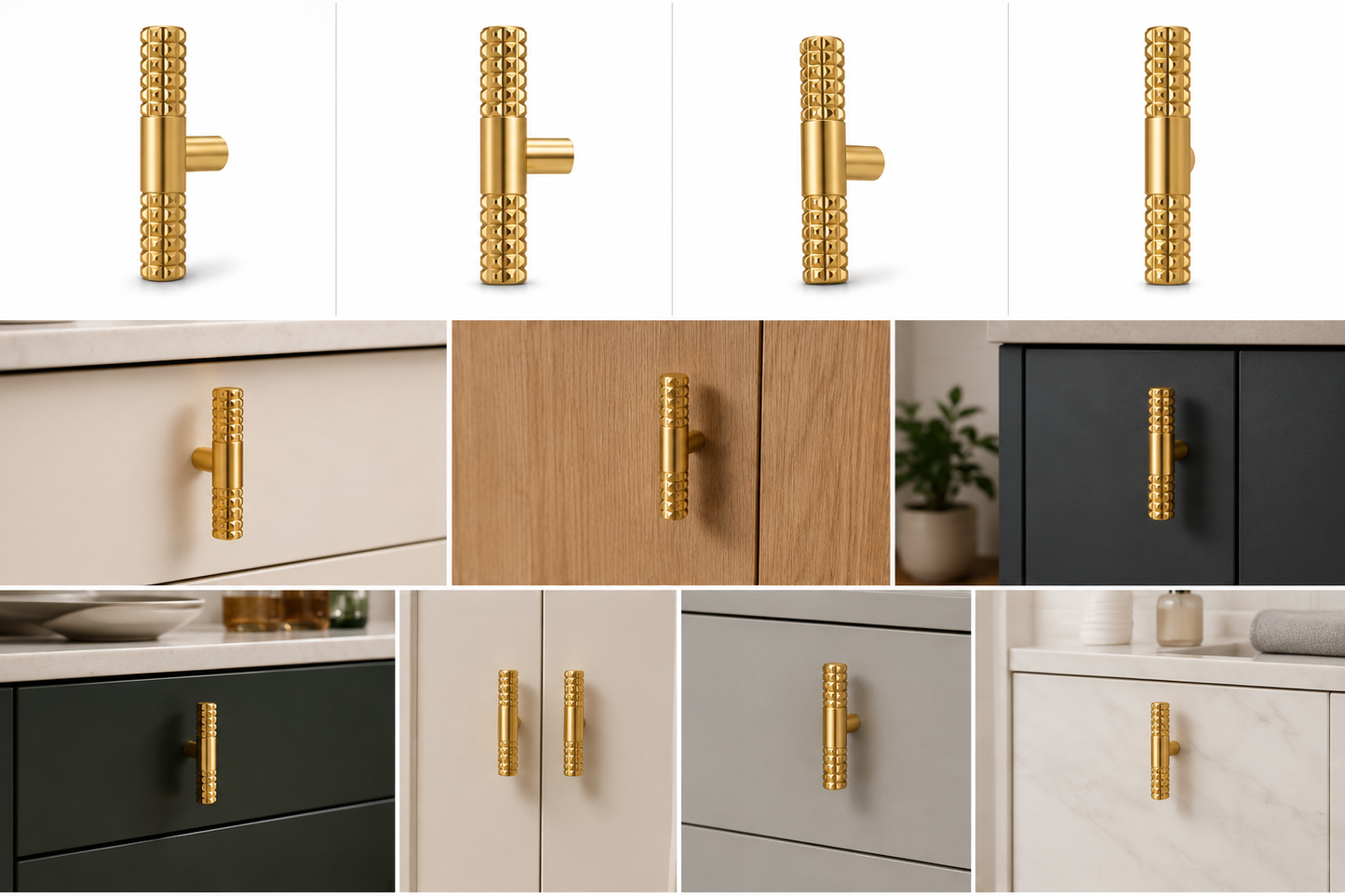 Bouton de Meuble 28501 Doré Brossé Métal Luxe