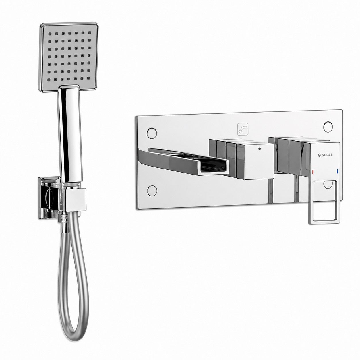 SOPAL Mitigeur Bain/Douche Encastré Série Zaghouan Réf. 06G1A04 — Inverseur Automatique Verrouillable, Air Power, Energy Saving, Water Saving, Cartouche Céramique Ø35mm, Raccordement G1/2", Chromé NF EN ISO 1456, Laiton, Garantie 5 Ans, Made in Tunisia | SQES Tunisie