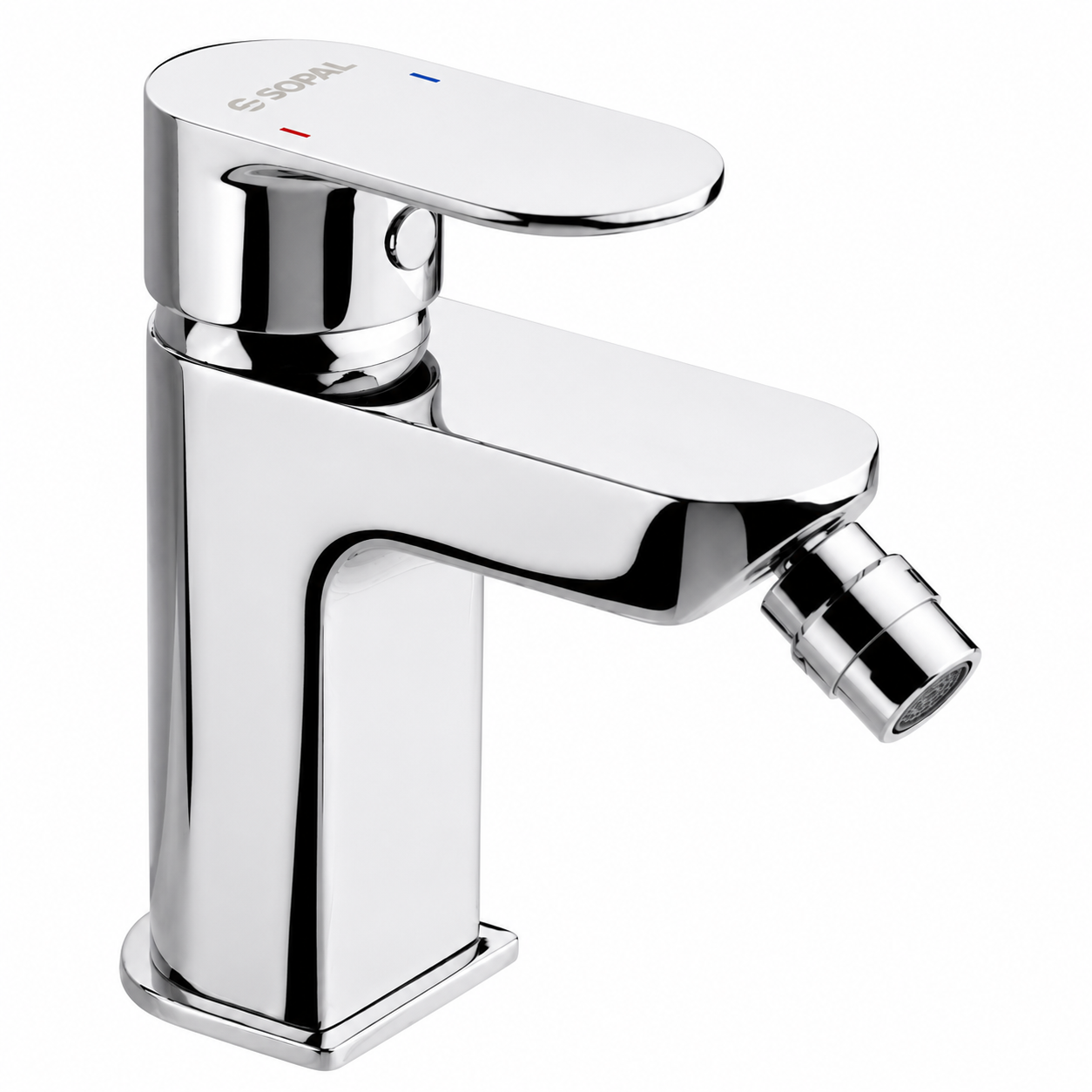 SOPAL Mitigeur de Bidet Série Sfax Réf. 06C3A04 — Cartouche Céramique Ø35mm Water Saving, Chromé NF EN ISO 1456, Laiton, Monocommande, Flexibles Souples Sertis d'Usine, Garantie 5 Ans, Made in Tunisia | SQES Tunisie