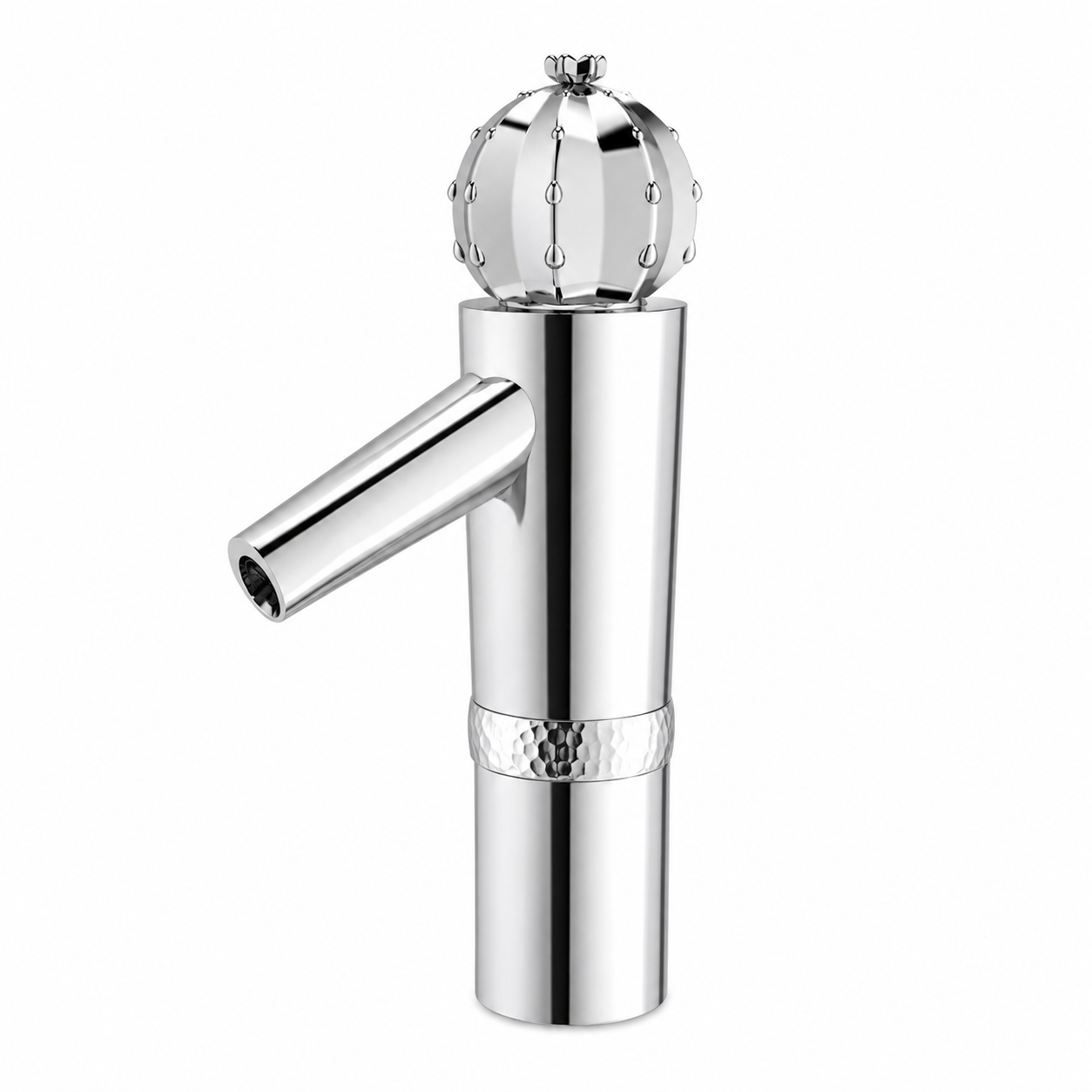 SOPAL Mitigeur de Lavabo Long Série Cactus Chrome Brillant Réf. 06HGA04 — Bec Long, Design Zouhair Ben Jannet, Cartouche Céramique Ø35mm, Flexibles Inox Tressés, Économie d'Eau, NF EN ISO 1456, Laiton, Garantie 5 Ans, Made in Tunisia | SQES Tunisie