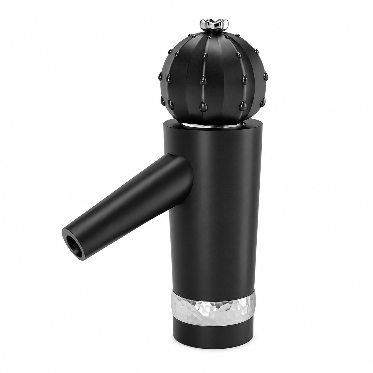 SOPAL Mitigeur de Lavabo Série Cactus Noir Mat Chromé Réf. 06E4A4 — Design Zouhair Ben Jannet, Levier Unique, Cartouche Céramique Ø35mm, Flexibles Inox Tressés, Économie d'Eau, NF EN ISO 1456, Laiton, Garantie 5 Ans, Made in Tunisia | SQES Tunisie