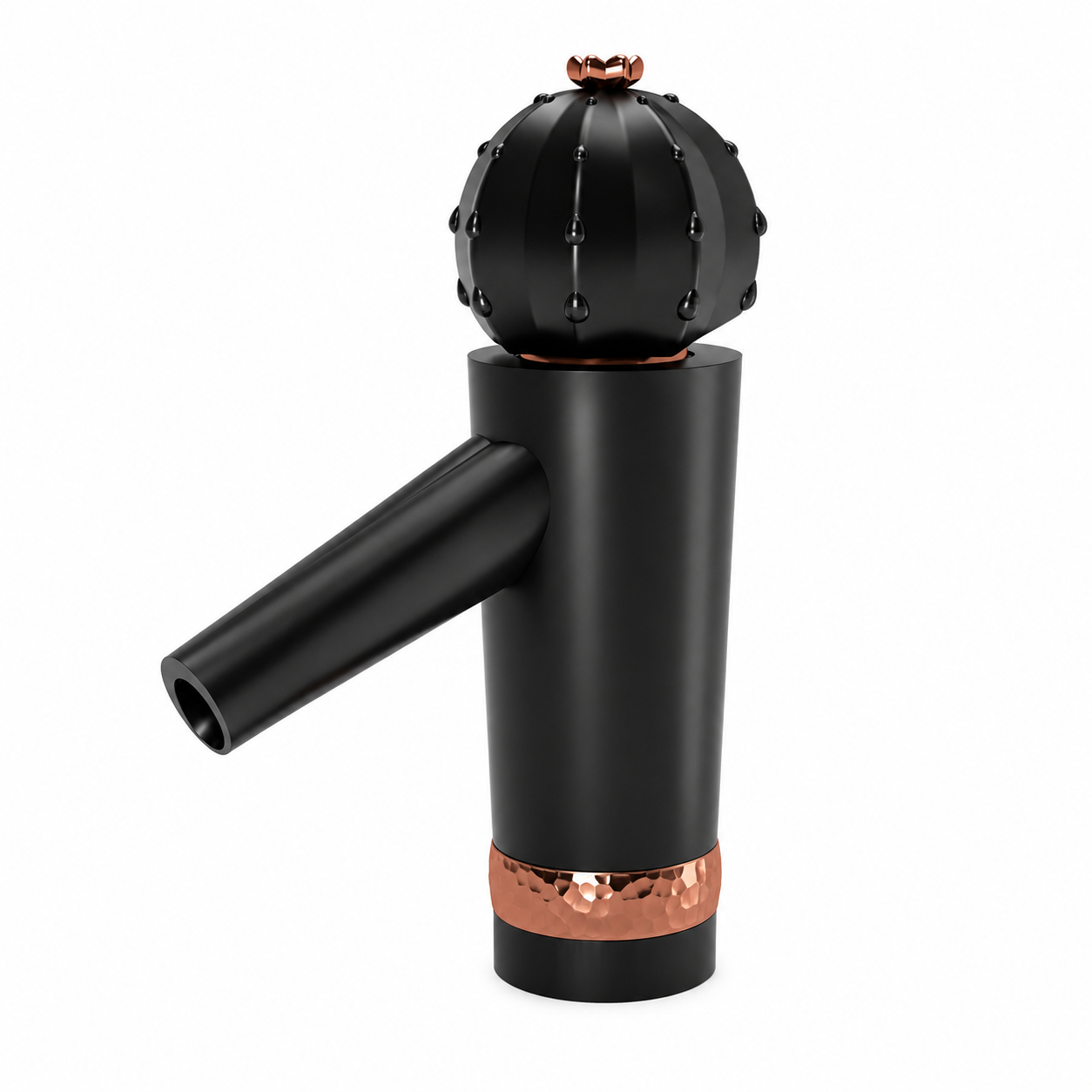 SOPAL Mitigeur de Lavabo Série CACTUS Noir Mat Rose Gold Réf. 06E4AAE — Design Zouhair Ben Jannet, Cartouche Céramique Ø35mm, Flexibles Inox Tressés, Économie d'Eau, NF EN ISO 1456, Laiton, Garantie 5 Ans, Made in Tunisia | SQES Tunisie