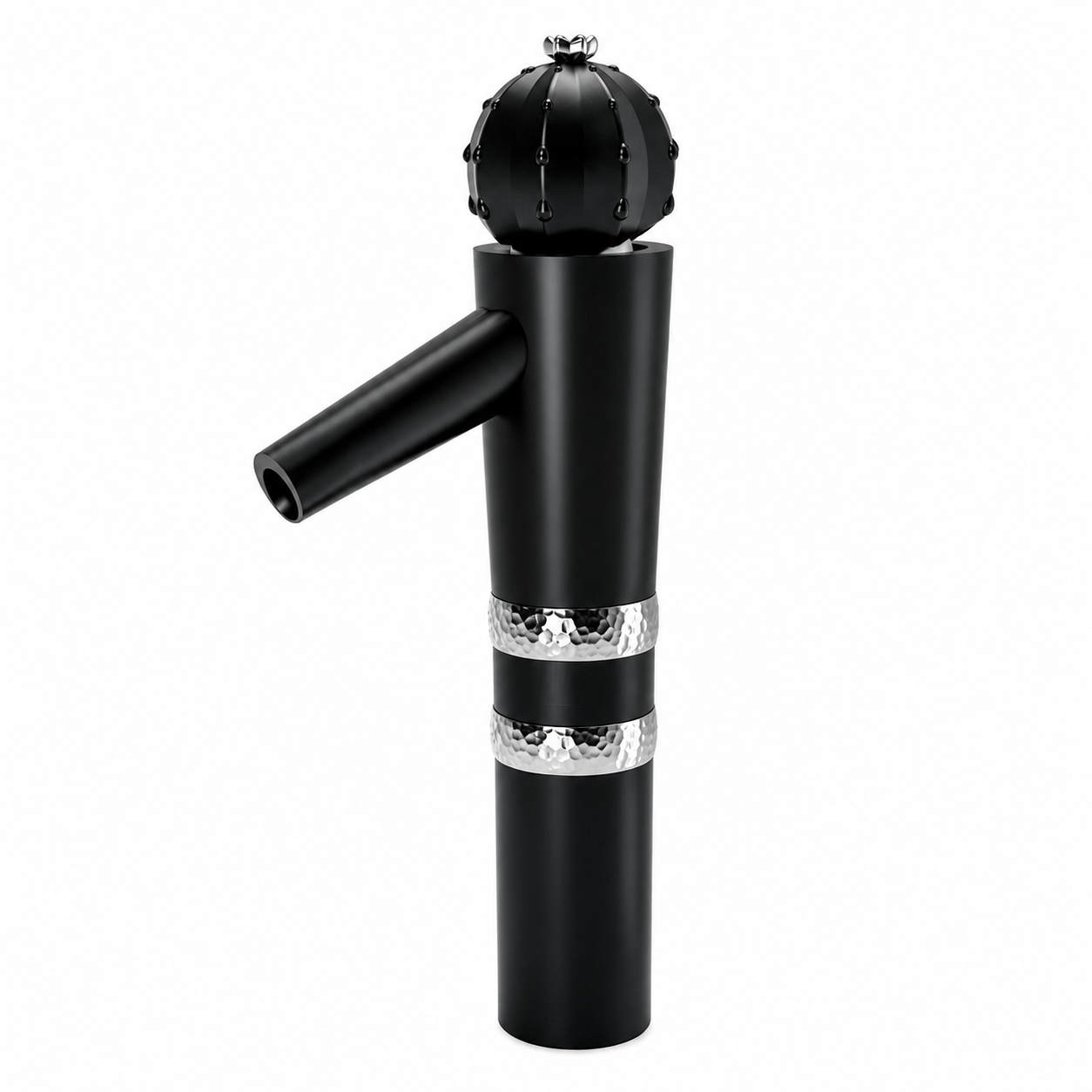 SOPAL Mitigeur de Vasque Long Série CACTUS Noir Mat Chromé Réf. 06H7AA4 — Bec Long, Design Zouhair Ben Jannet, Cartouche Céramique Ø35mm, Flexibles Inox Tressés, Économie d'Eau, NF EN ISO 1456, Laiton, Garantie 5 Ans, Made in Tunisia | SQES Tunisie