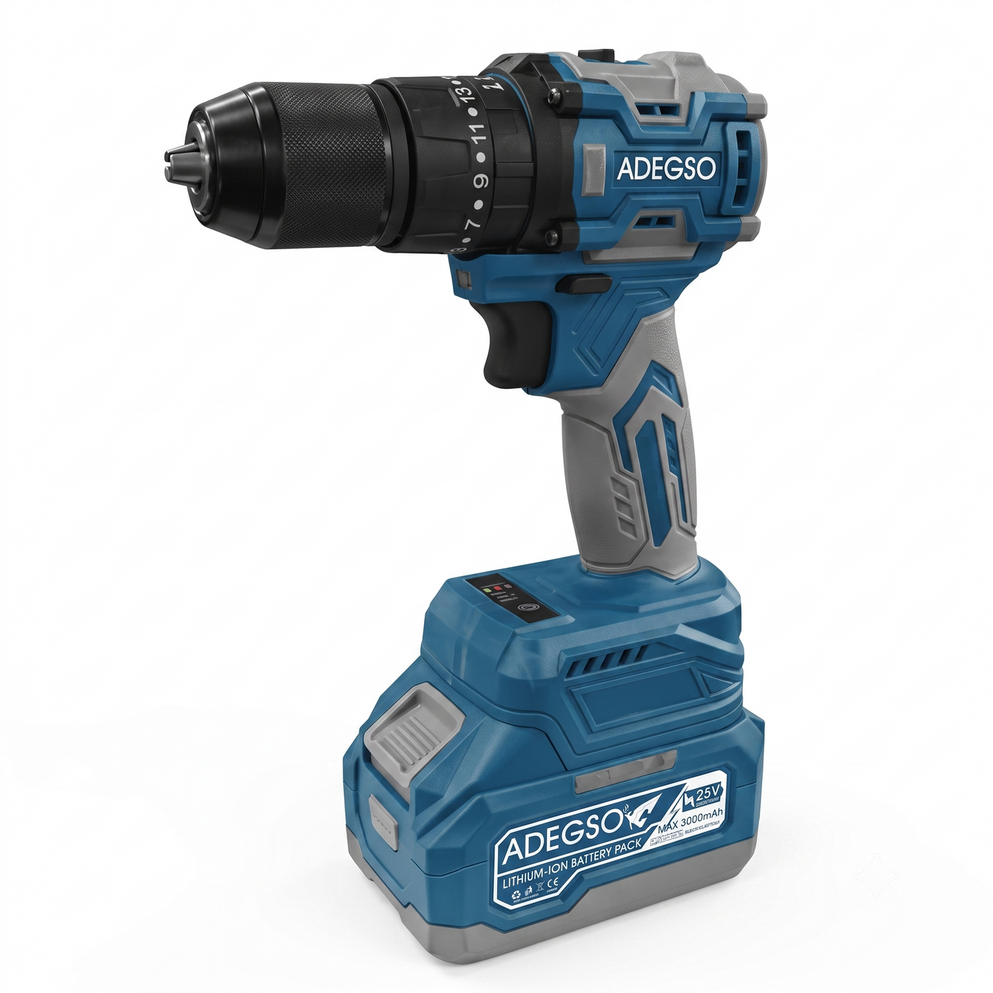 Perceuse-visseuse brushless ADEGSO AD-40354 25 V 13 mm avec 2 batteries | SQES Tunisie