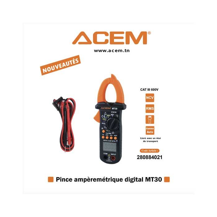 Multimètre Numérique AVEC Pince ampèremétrique ACEM - MT30