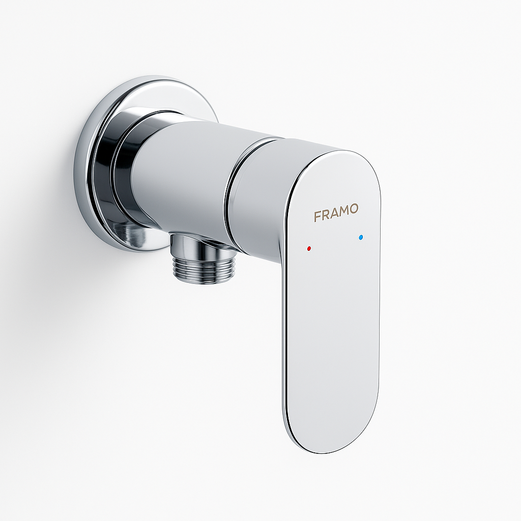 Robinet toilette chrome design compact FRAMO A100 – mécanisme céramique, anti-traces, anti-goutte, fonctionnement silencieux, fabrication italienne premium