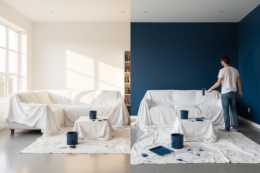 Moderniser intérieur avec peinture petit budget : mur d'accent, meubles repeints, couleurs tendance — décoration maison SQES Tunisie