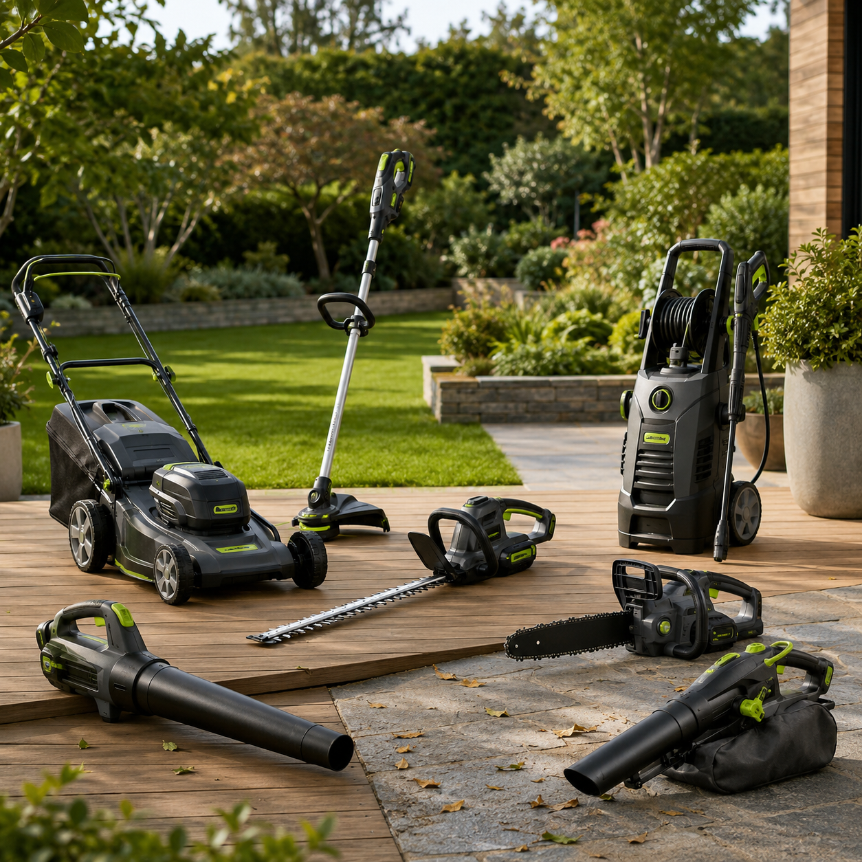 Outillage électrique jardinage : tondeuses, taille-haies, tronçonneuses, débroussailleuses. Livraison rapide en Tunisie — SQES.