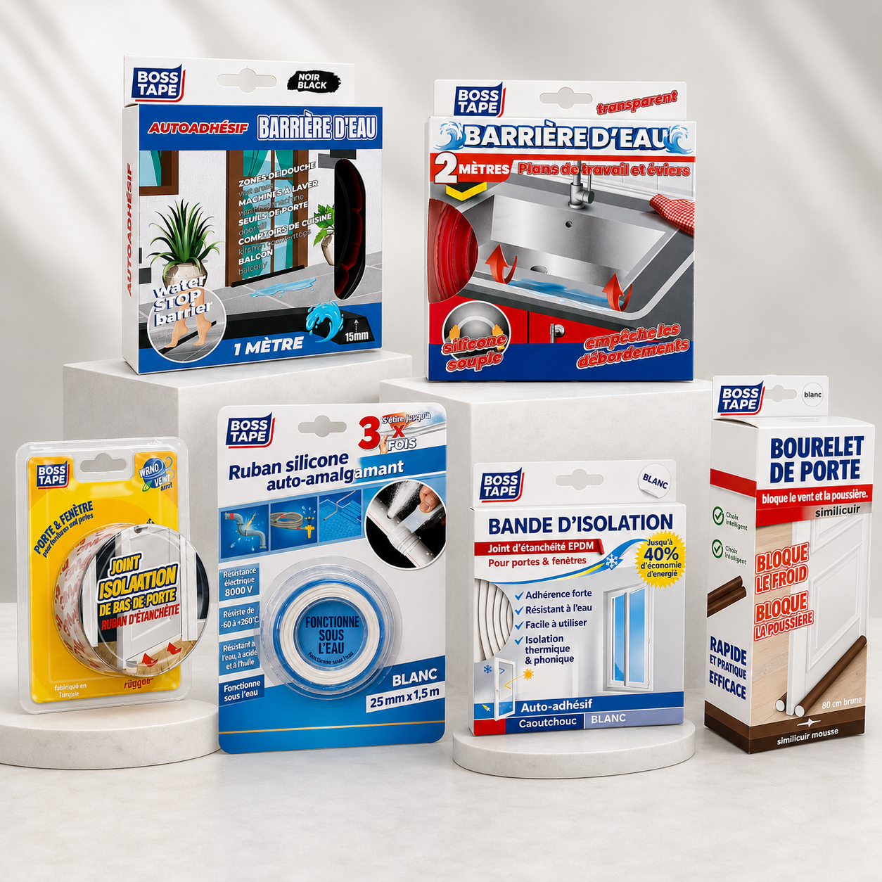Joints EPDM, silicones, mastics, boudins de porte, rubans aluminium et calfeutrage pour isolation thermique. Livraison rapide en Tunisie — SQES.