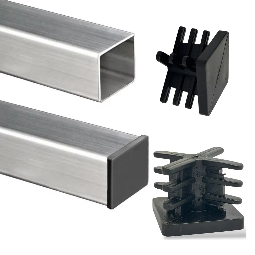 Embout carré pour Pied de meuble - 20 pcs 40mmx40mm NOIR - SQES