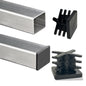 Embout carré pour Pied de meuble - 20 pcs 40mmx40mm NOIR - SQES