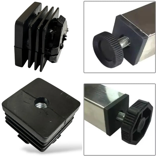 Embout carré a écrou M10 pour Pied de meuble - 20 pcs 30mmx30mm intérieur NOIR - SQES