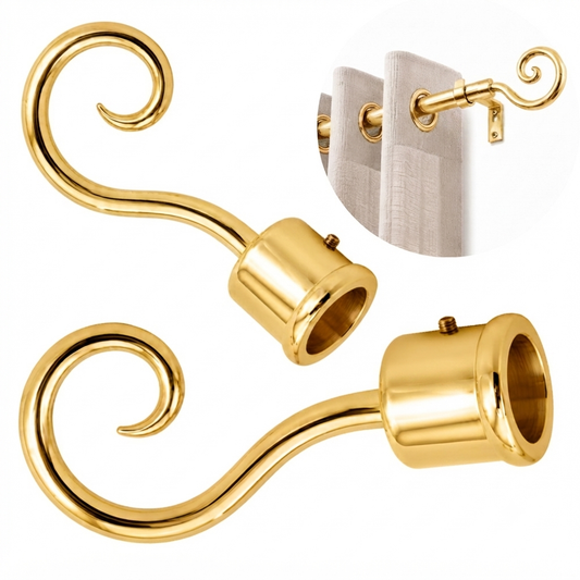 Embout Pour Tube à Rideaux COSMOS DN25 Or Brillant – Lot 2 pcs