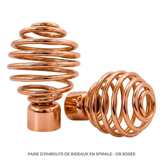 Embout Pour Tube à Rideaux BOULING DN25 Or Rosé Brillant – Lot 2 pcs