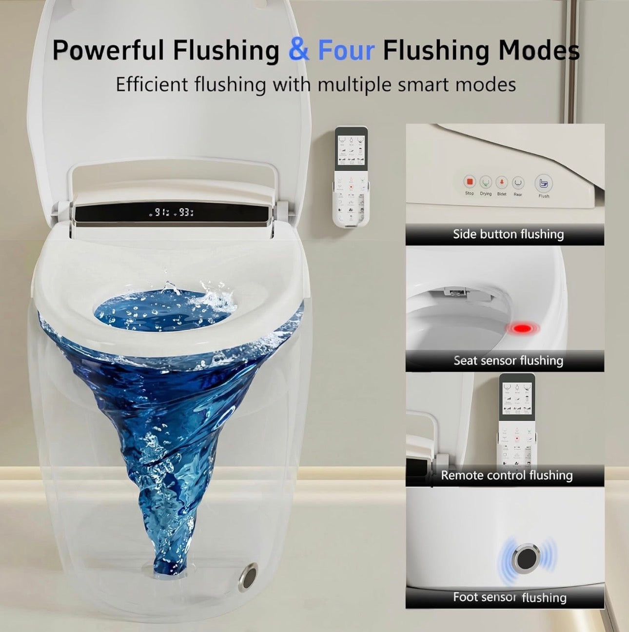 Toilette Japonaise Intelligente cuvette Intégré Tankless – Homary