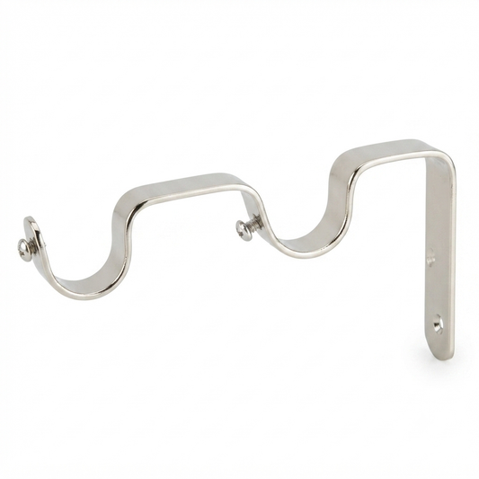 Supports muraux doubles à double crochet en S en aluminium poli DN25 finition argenté brillant, modèle DOUBLE. SQES TUNISIE