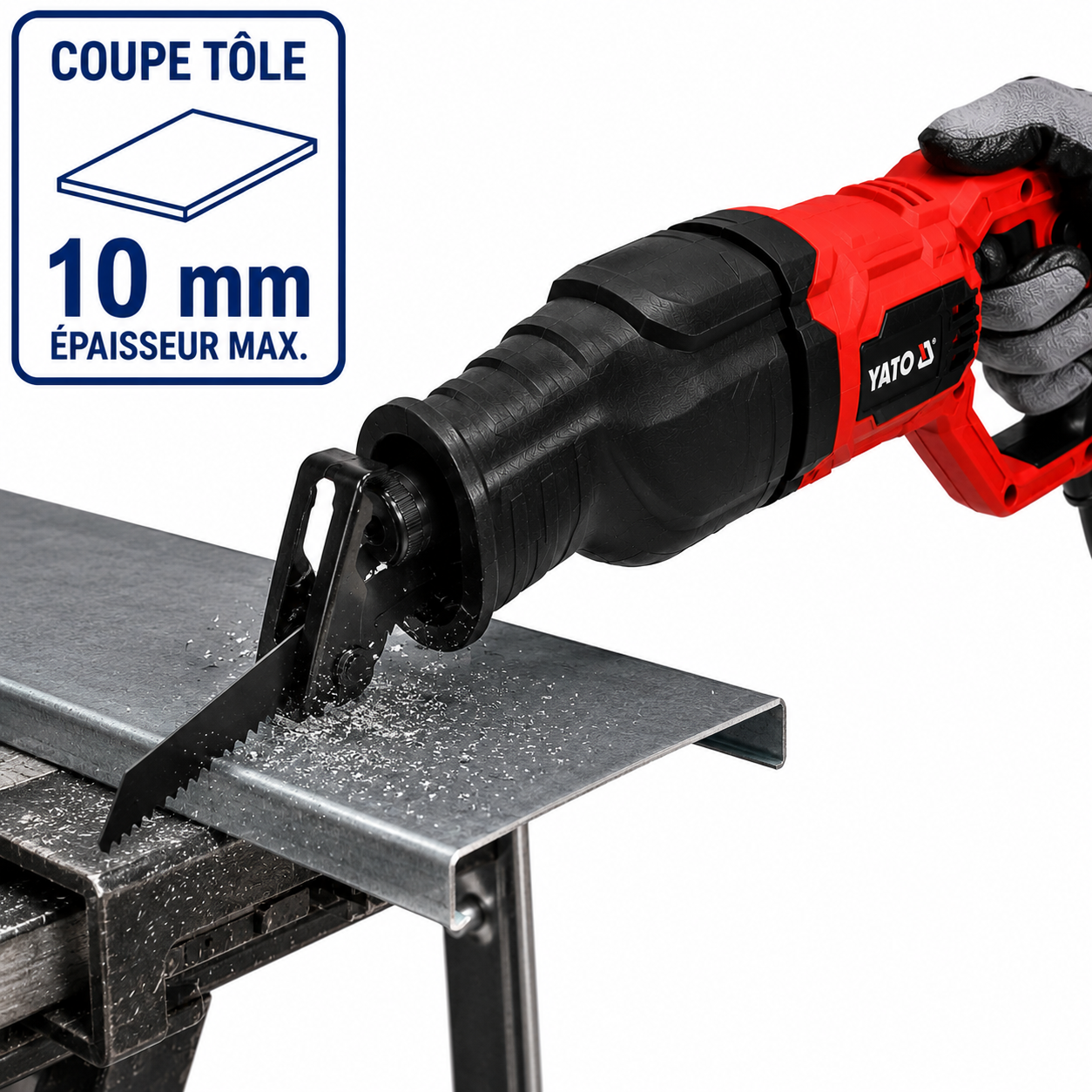 Scie Sabre YATO 1050W YT-82281 – Coupe Bois 150mm & Métal 10mm