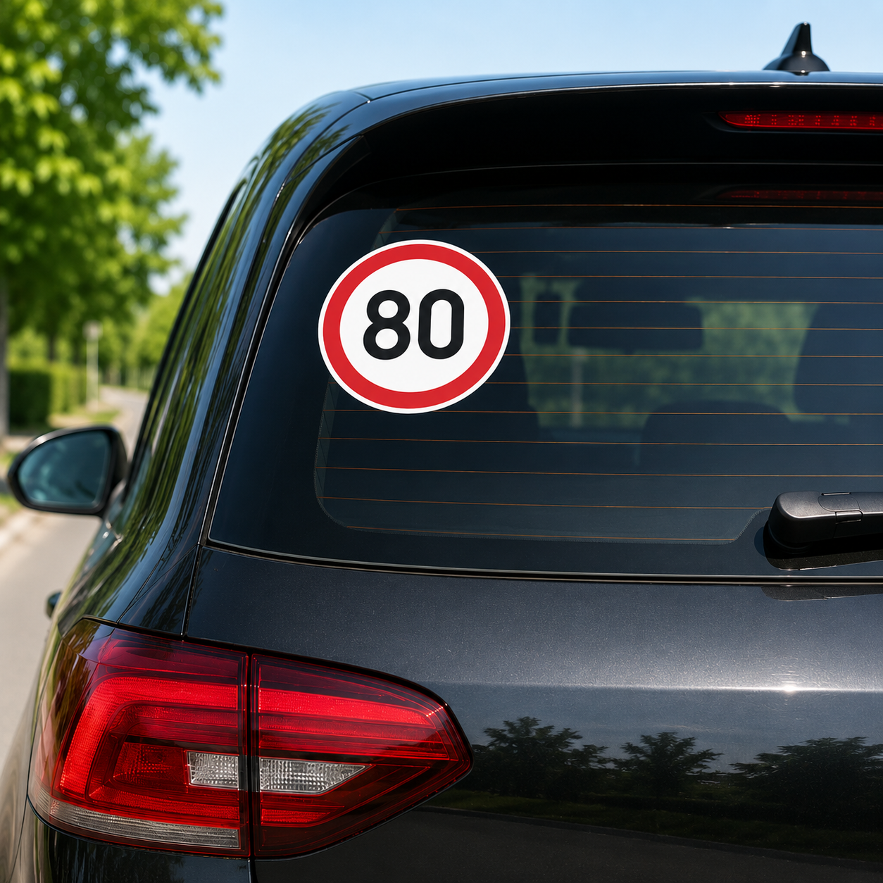 Panneau Autocollant Limitation de Vitesse 80 km/h – Ø10cm