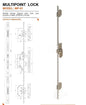 Serrure encastre 3 points - Longueur 2M - 50X85MM - Chrome - SQES