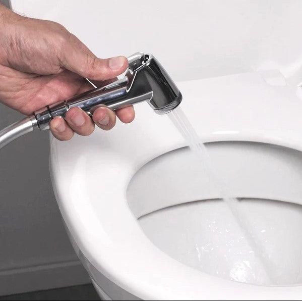 Kit Douchette WC Shut Off Blanc Métallisé EJIM – Hygiène Intime