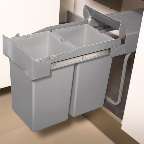 Poubelle cuisine  encastre - Collecteur - Art. 227 - 2x14L Tri Sélectif