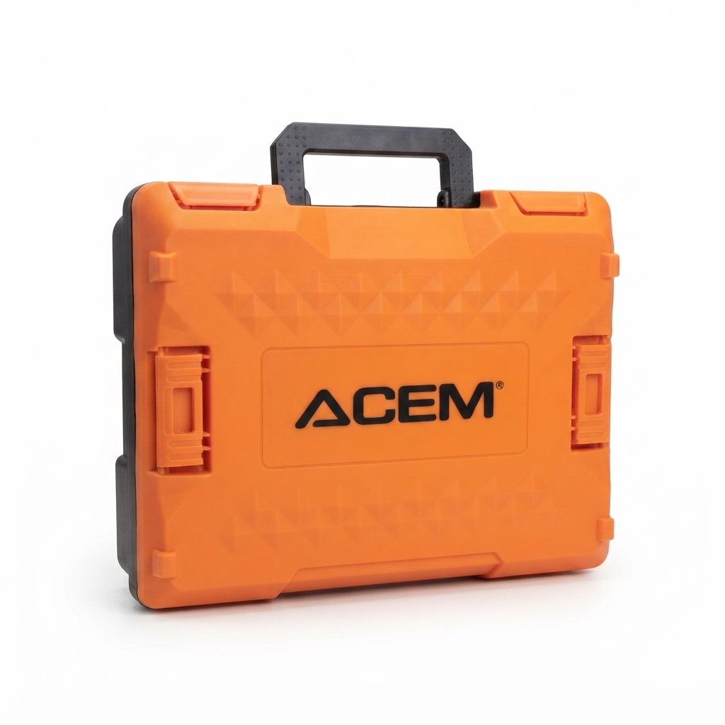Coffret de transport rigide orange ACEM perceuse-visseuse Brushless  – SQES Tunisie