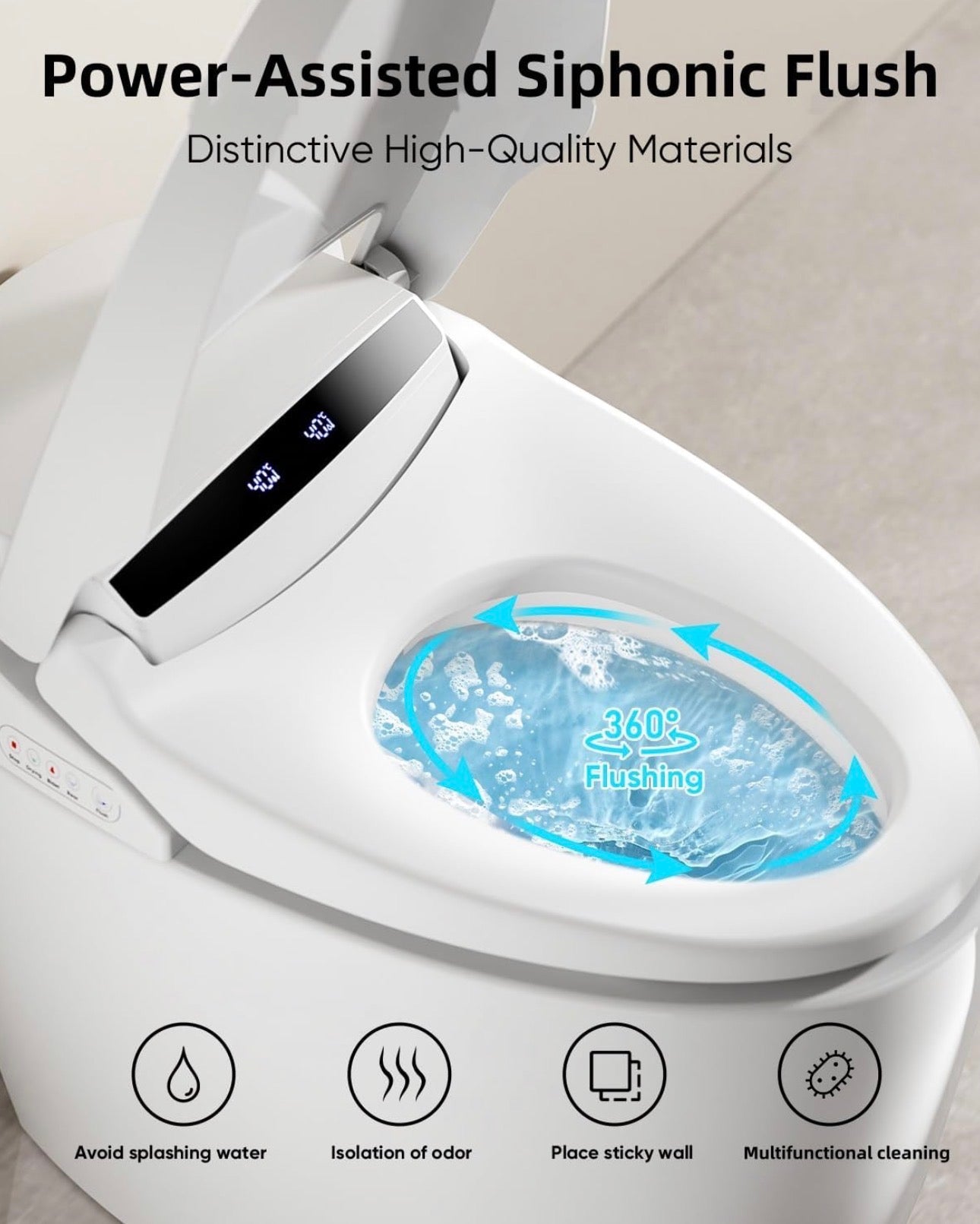 Toilette Japonaise Intelligente cuvette Intégré Tankless – Homary