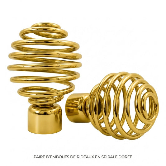 embout spirale BOULING DN25 or brillant, lot 2 pcs, design décoratif élégant